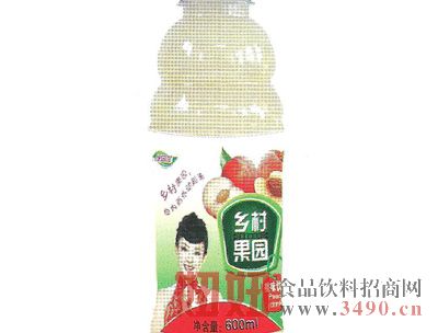 乡村果园600ml大瓶装桃味饮料