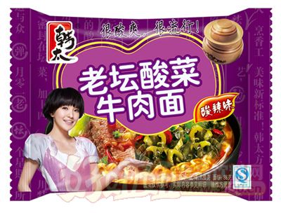 韩太老坛酸菜牛肉面食品