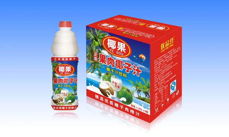 椰果正宗果肉椰子汁1.25l×6瓶