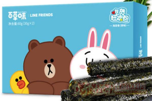 百草味&line friends海苔卷