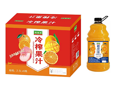 畅脉饮冷榨果汁橙汁2.5L