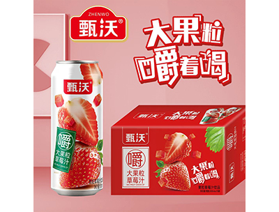 甄沃大果粒草莓汁饮品500mlx15