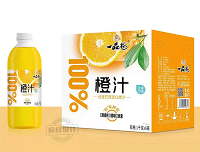 一品梅�o菌冷罐橙汁1KGx6