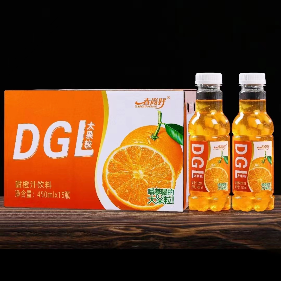 春尚好大果粒甜橙汁饮料450ml×15瓶