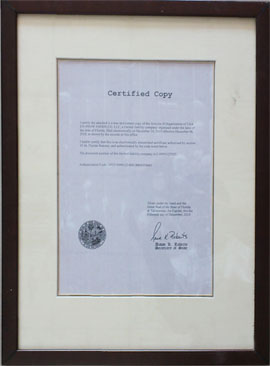 ɽˮѩʳƷ޹˾-Certified Copy